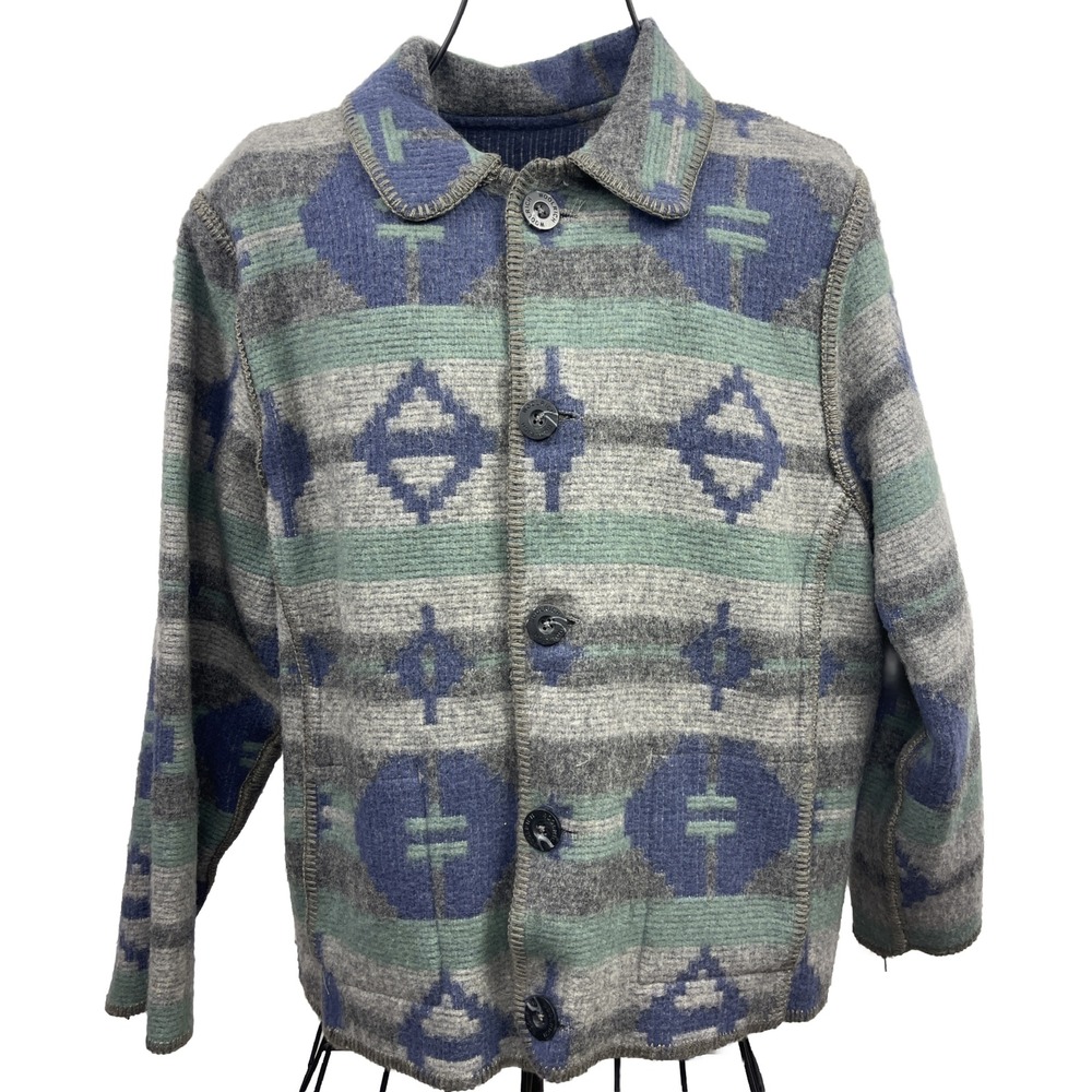 VTG Woolrich Reversible XL Southwest Aztec Tribal  Wool Jacket Coat  Sweater USA
